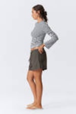 Mörk mullvad - Vida tvättade pull-on shorts - 2