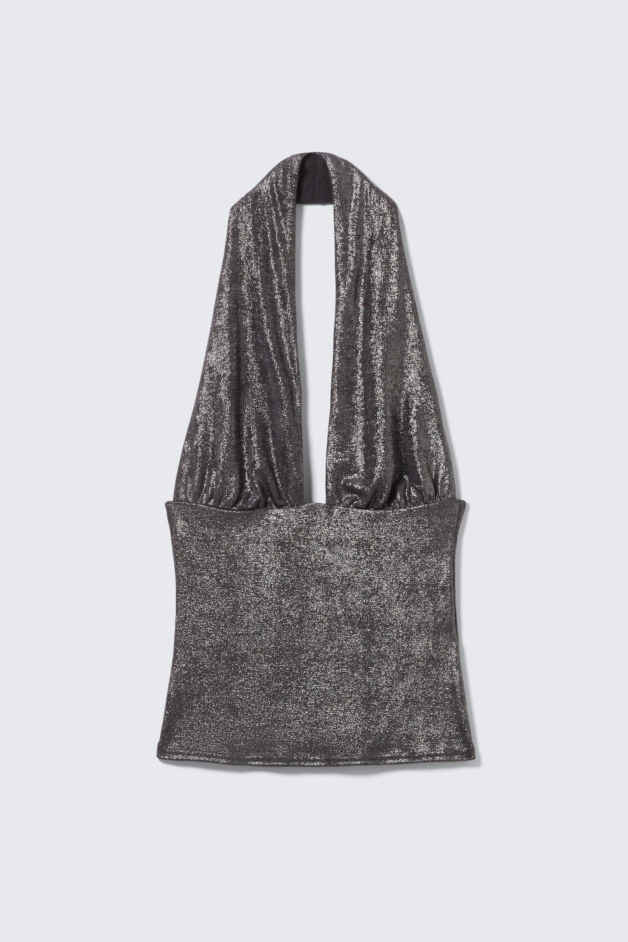 Dark Grey Shimmer - Deep Shimmer Halterneck Top - 4