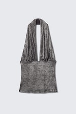 Dark Grey Shimmer - Deep Shimmer Halterneck Top - 4