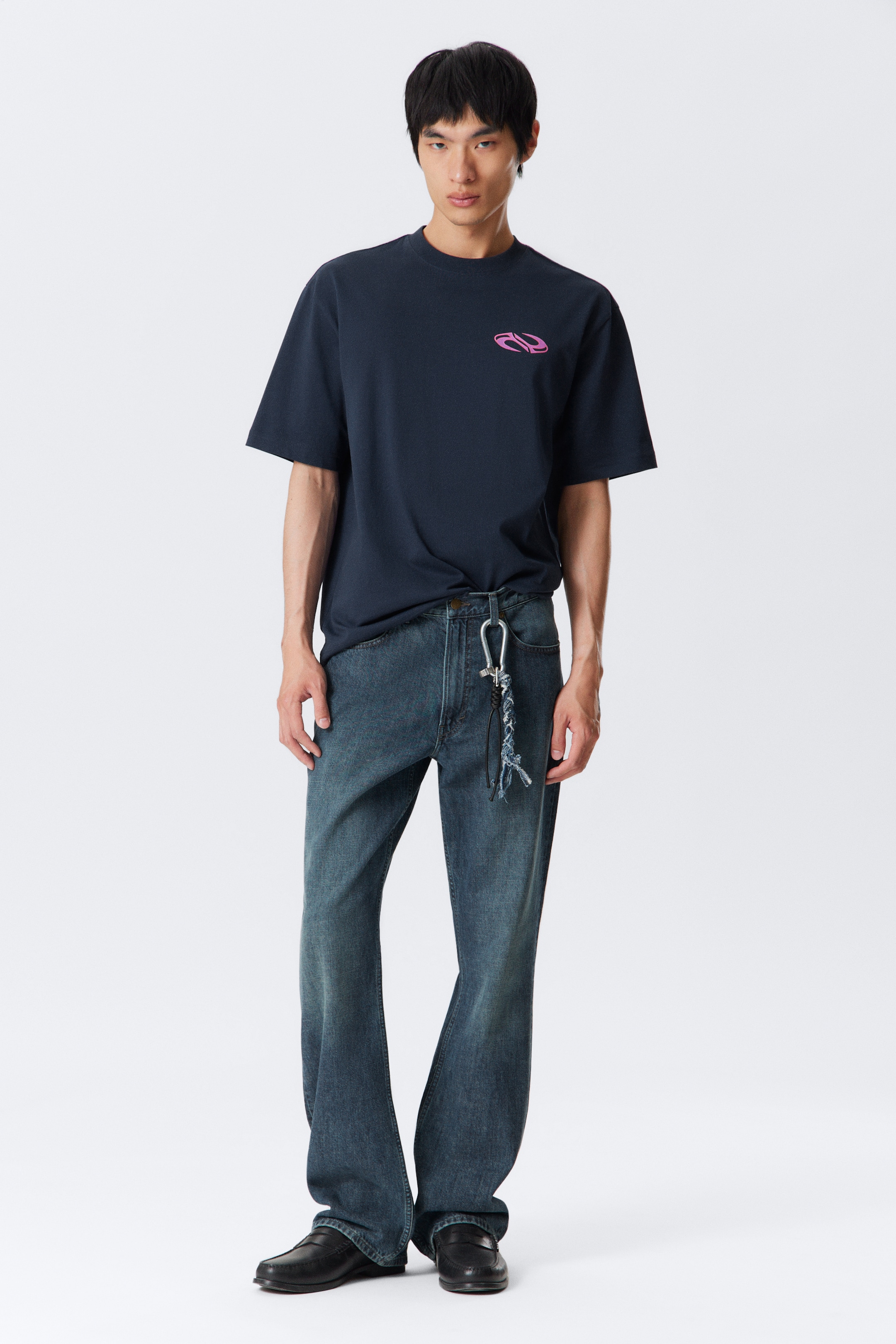 Visualizza immagine più grande: T-shirt con stampa grafica e vestibilità relaxed - Blu scuro - Double Wave - UOMO | H&M IT 3