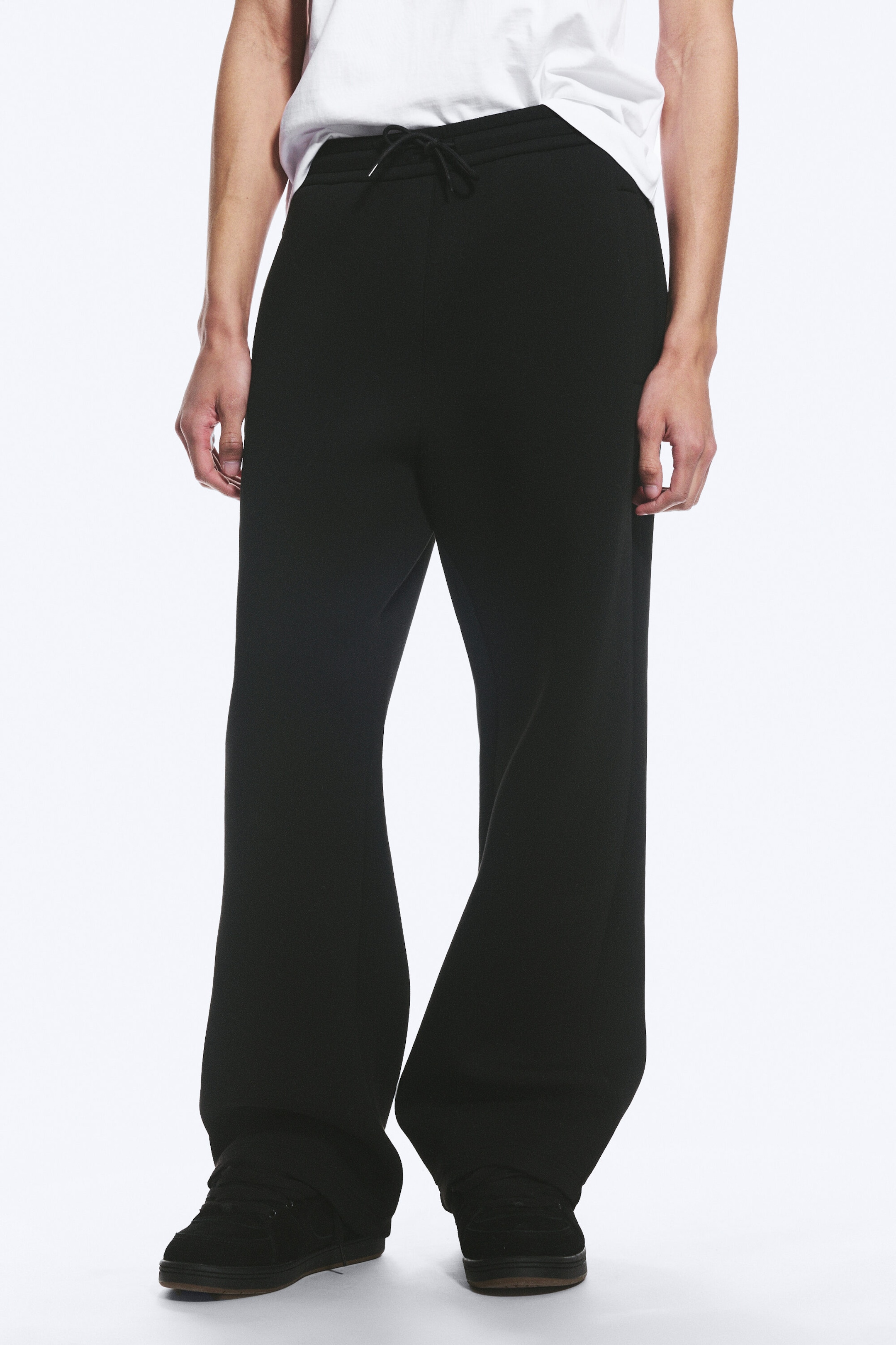 Black - Loose Fit Scuba Sweatpants - 1
