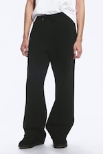 Black - Loose Fit Scuba Sweatpants - 1