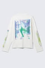 White - Surf Paint - Great Boxy Graphic Long Sleeve T-shirt - 5