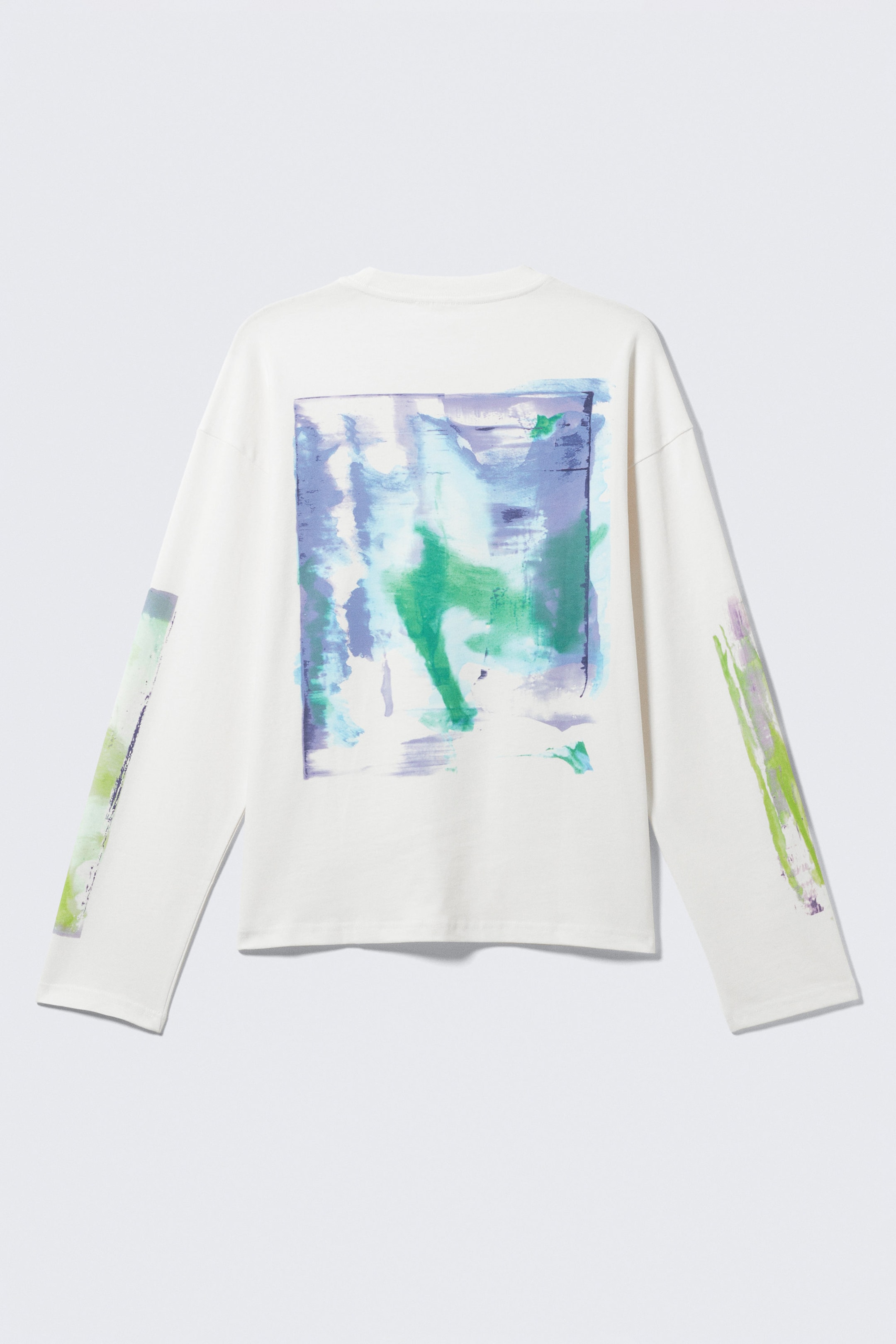 White - Surf Paint - Great Boxy Graphic Long Sleeve T-shirt - 1