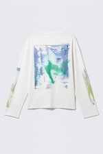 White - Surf Paint - Great Boxy Graphic Long Sleeve T-shirt - 1