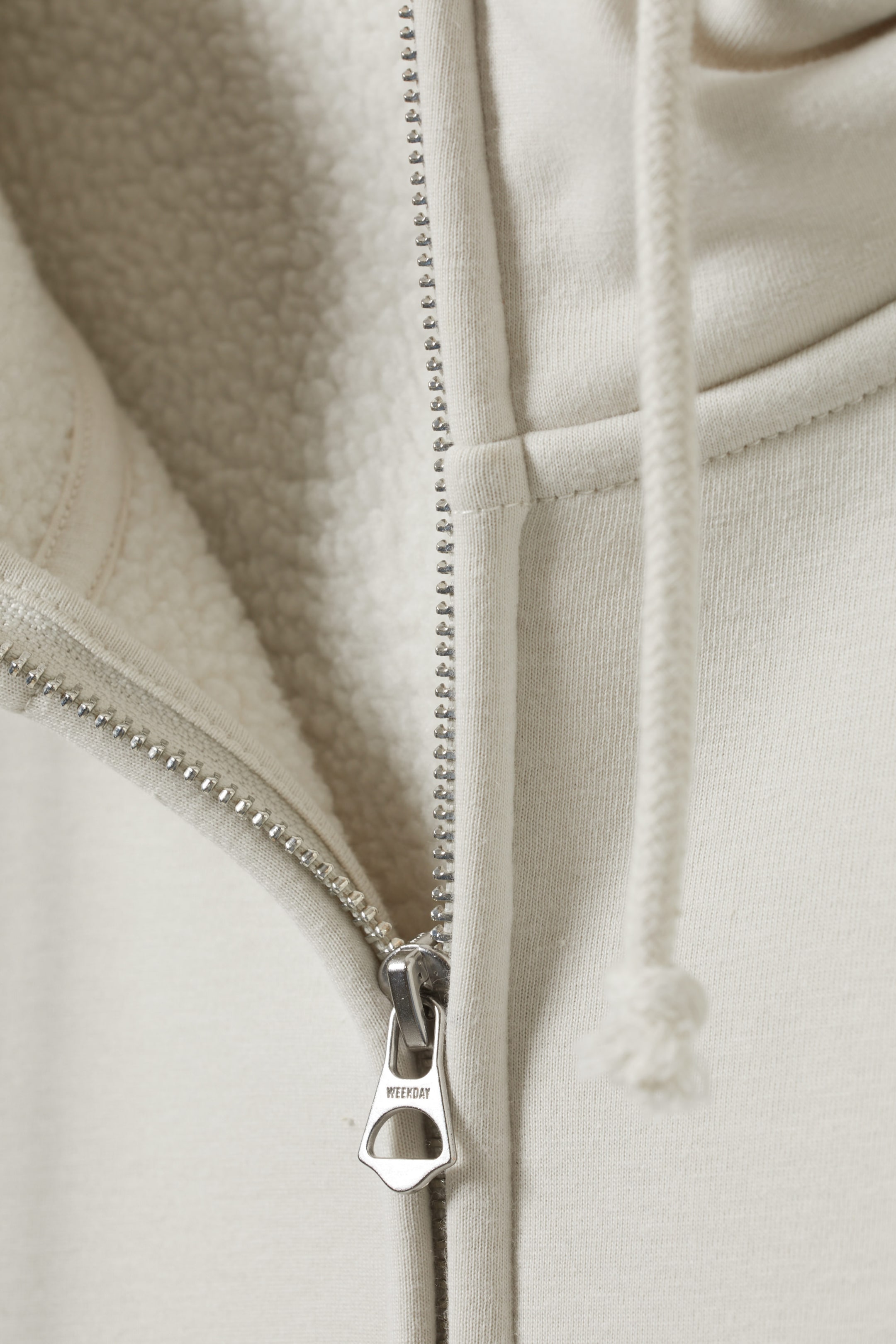 Helles Taupe - Fleece-Kapuzenpullover mit Reißverschluss Hassan - 1
