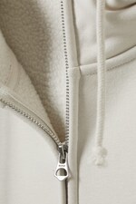Helles Taupe - Fleece-Kapuzenpullover mit Reißverschluss Hassan - 1