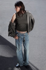 Staubgrau - Zip-Hoodie aus dickem Stoff mit normaler Passform - 1