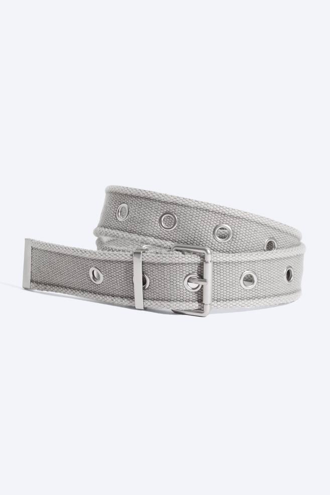 Cinturón De Lona De Algodón Con Ojetes - Topo claro - 1