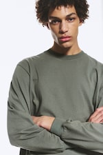 Staubiges Khakigrün - Longsleeve mit lockerer Passform - 2