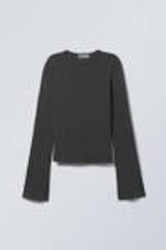Verwaschenes Schwarz - Longsleeve aus Baumwolle - 0