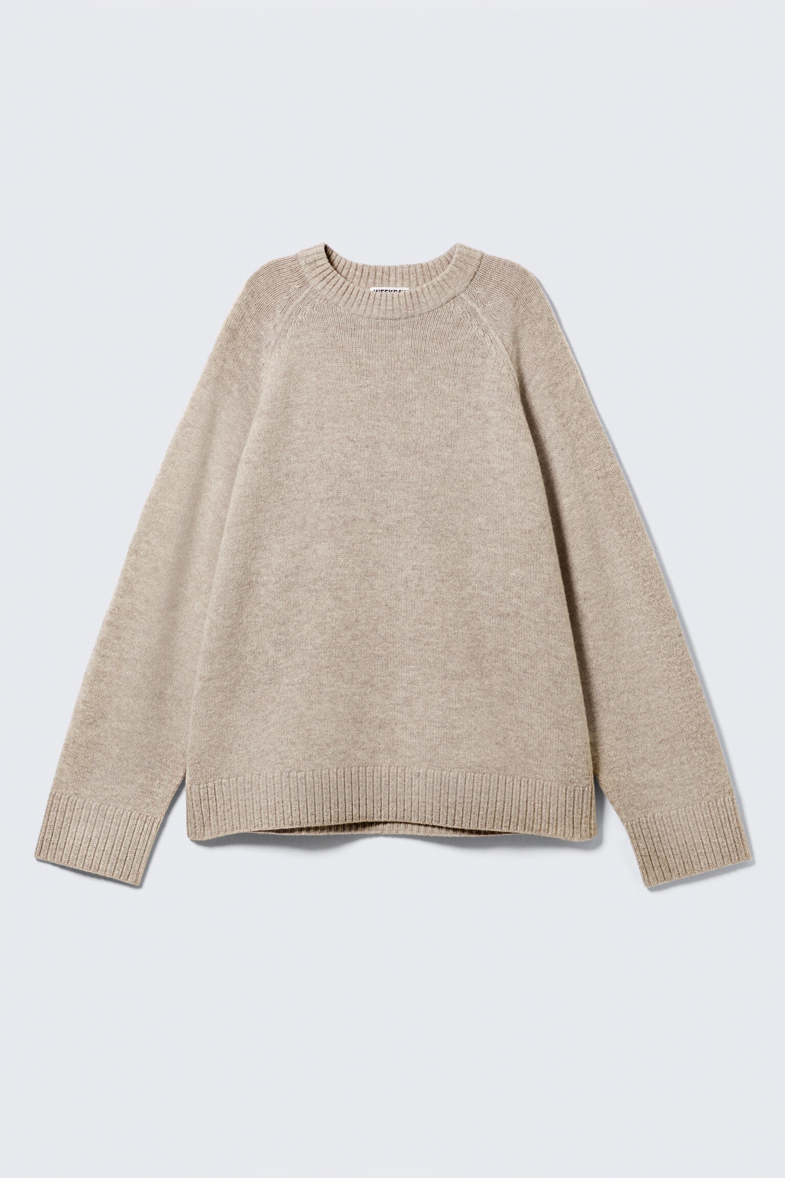 Pull en maille de laine décontracté - Mélange taupe clair/Marron foncé chiné - 2