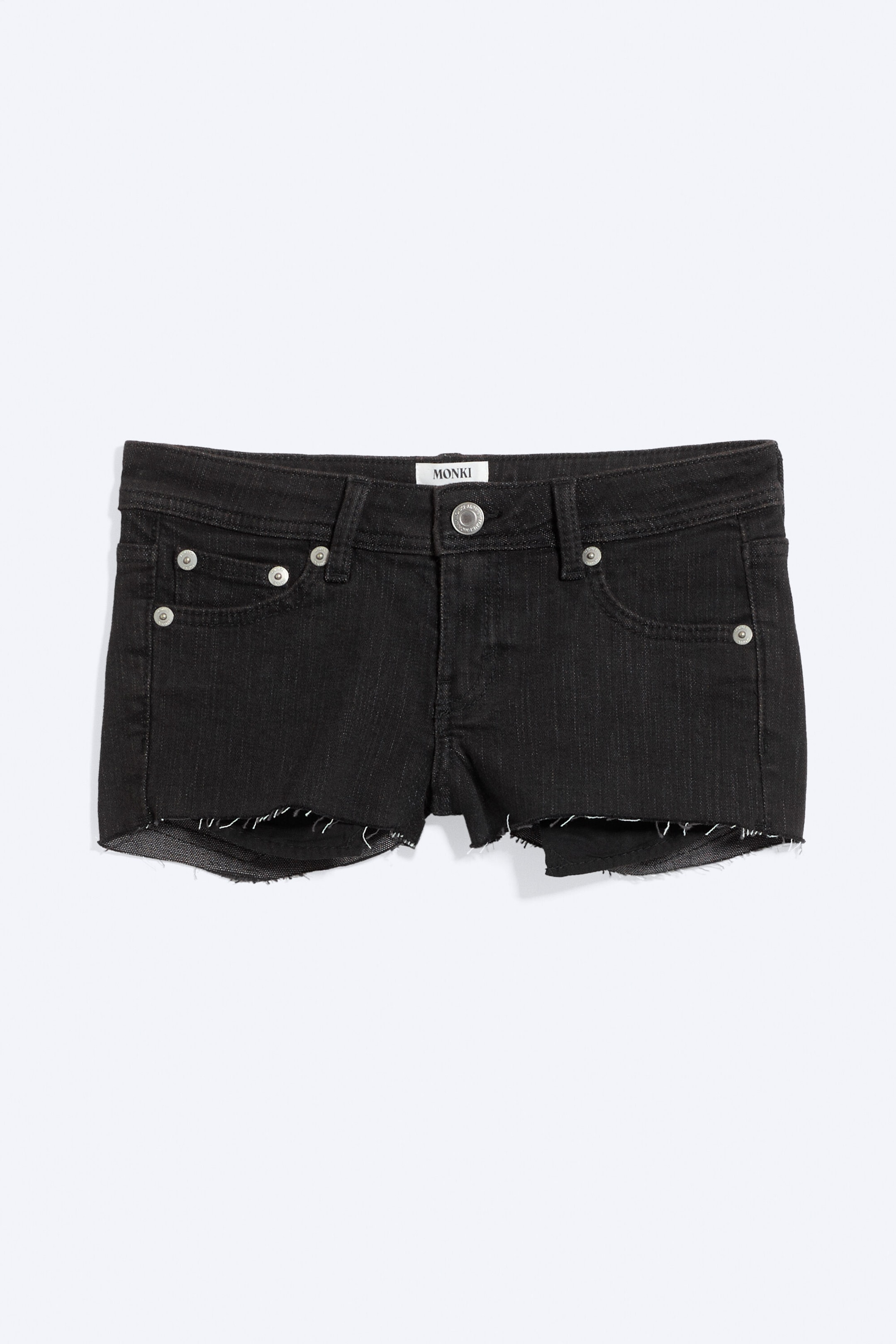 Ink Black - Noir - Short denim ajusté taille basse - 4