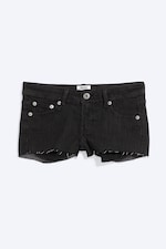 Ink Black - Noir - Short denim ajusté taille basse - 4
