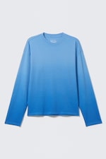 Blue Fade - Ruimvallend boxy T-shirt met lange mouwen - 0