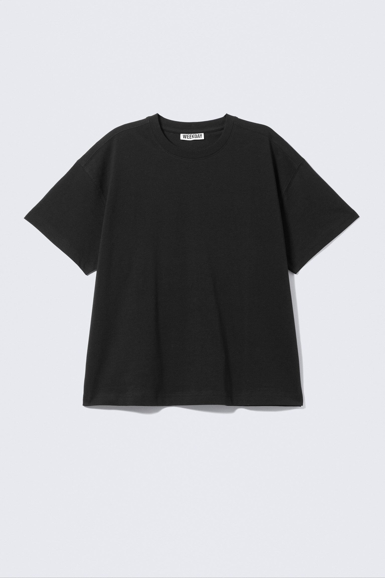 T-shirt en coton carré décontracté - Noir/Gris foncé/Blanc rayé/Blanc/Gris rayé/Bleu marine