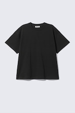 Svart - Avslappnad boxig t-shirt i bomull - 3