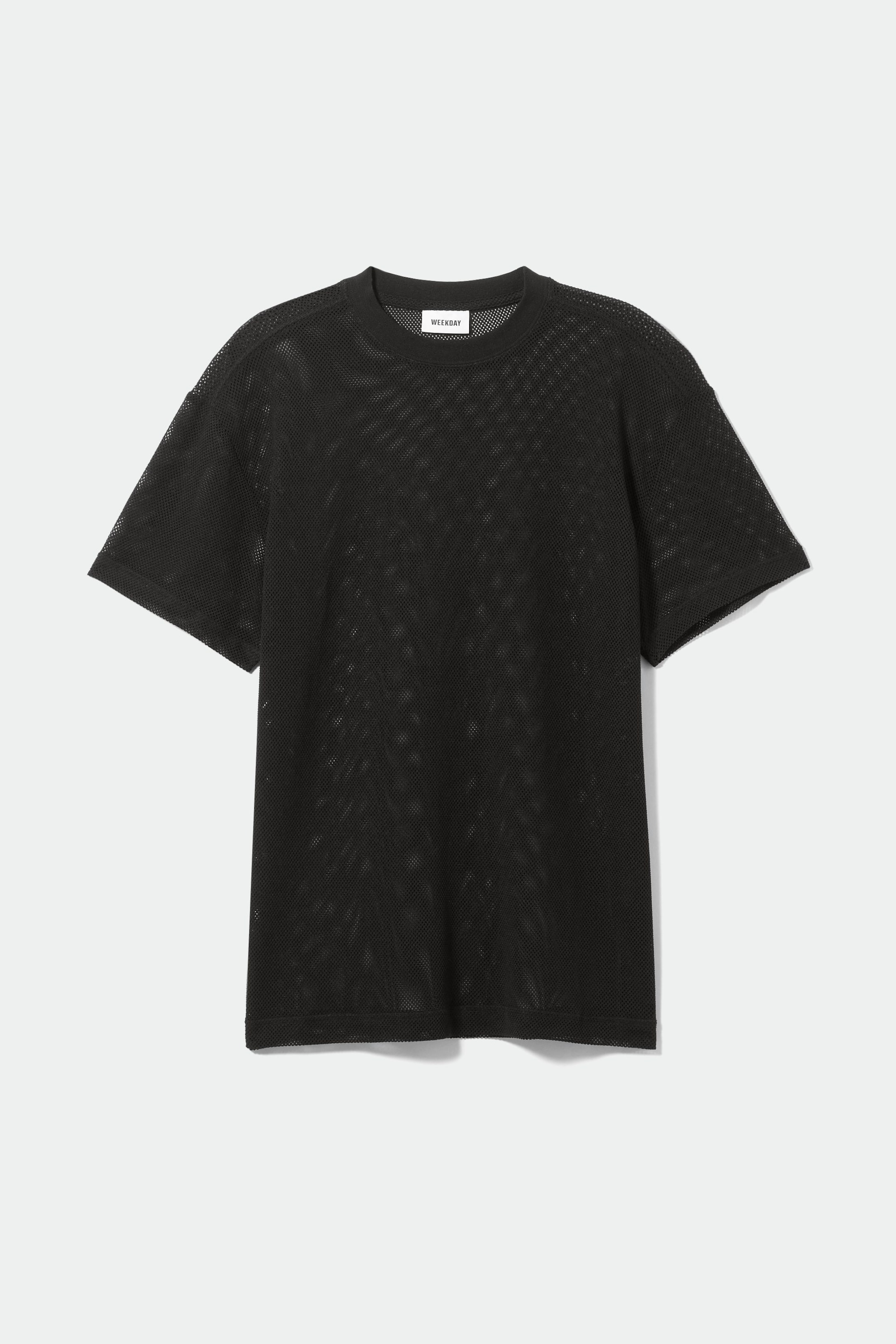 Zwart - Oversized T-shirt van mesh - 0