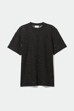 Zwart - Oversized T-shirt van mesh - 0