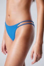 Bright Blue - Layered Brazilian Bikini Bottoms - 1