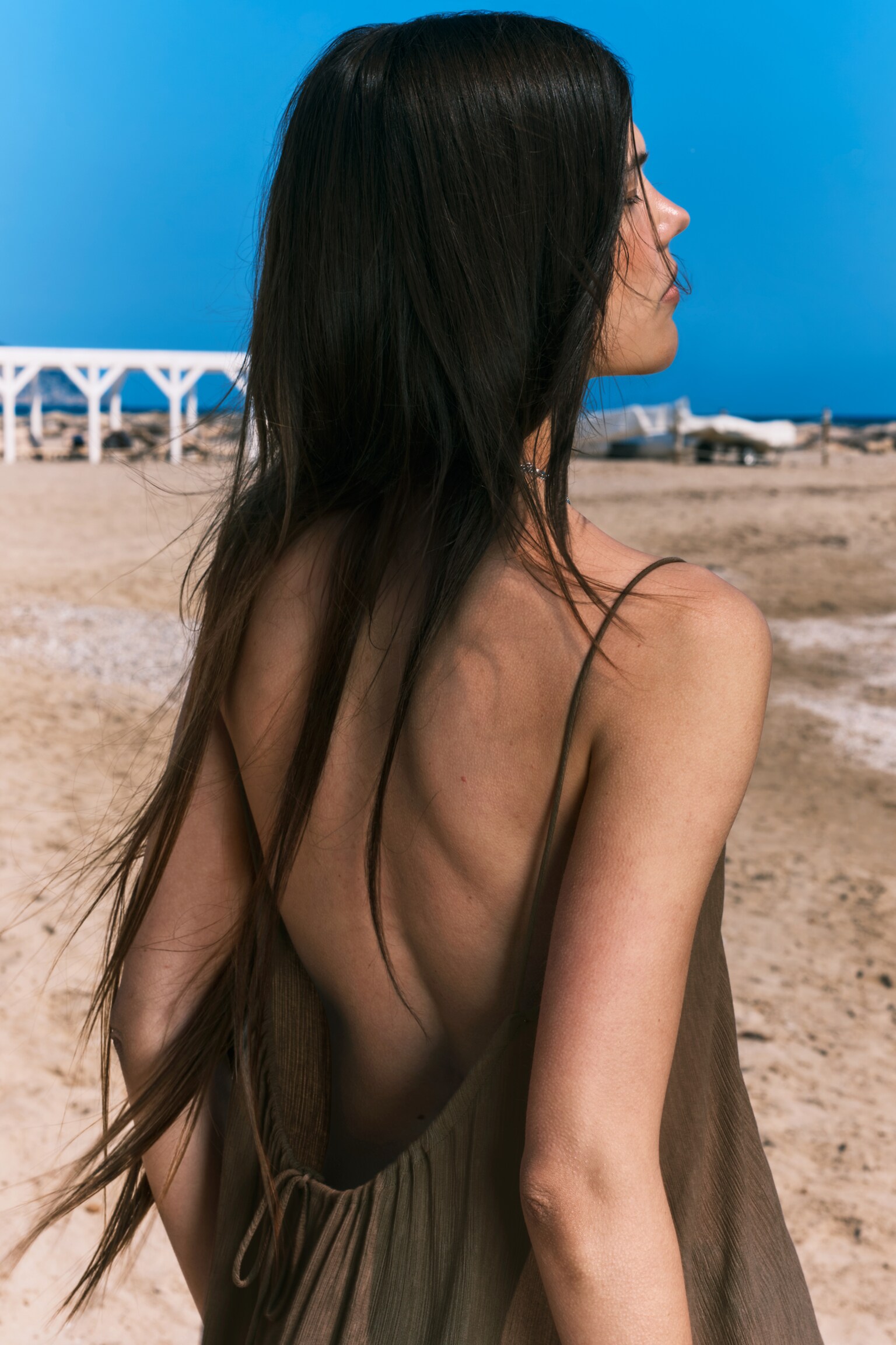 Flowy Maxi Dress - Brown/Black - 3
