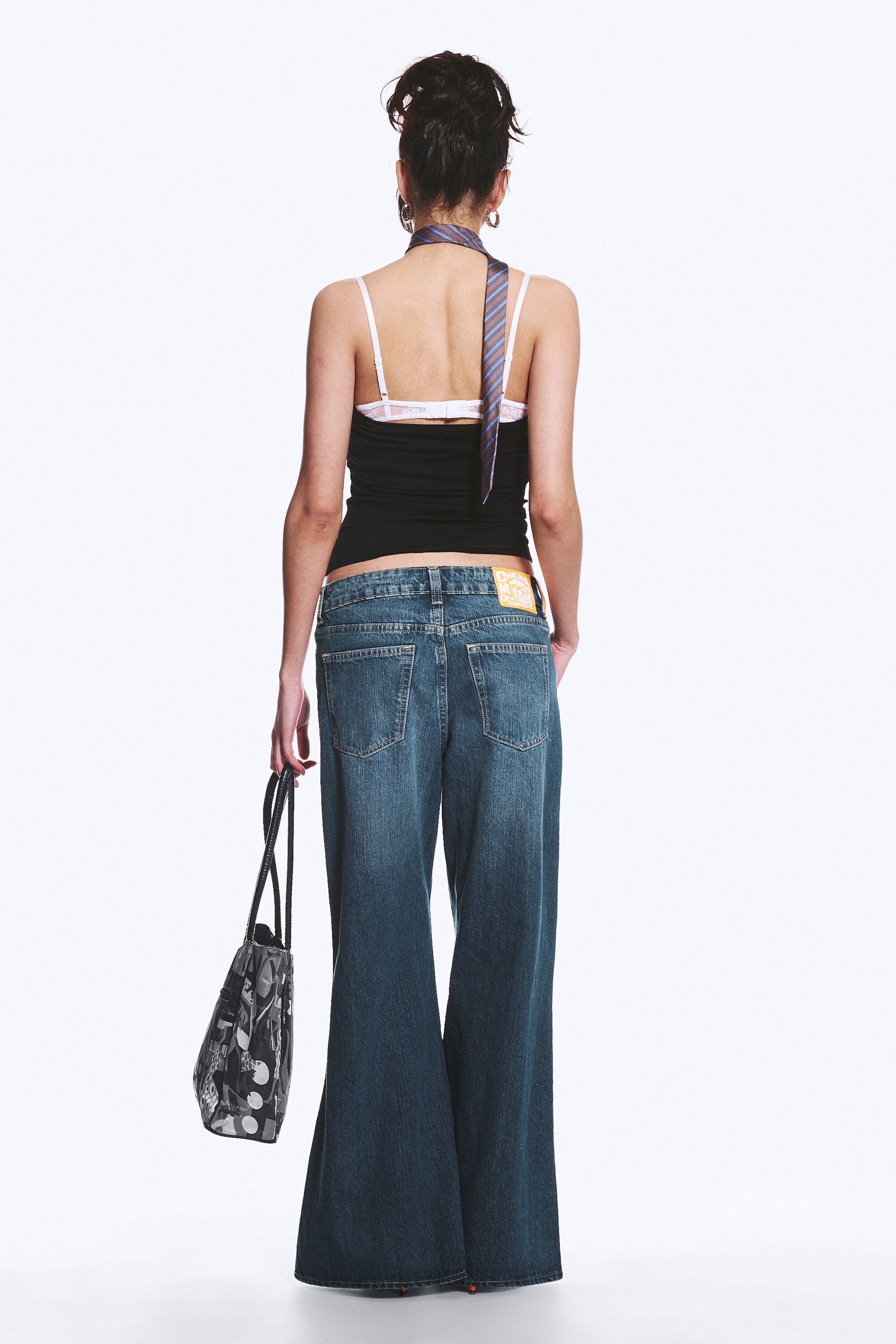 Tide Blue - Mittelblau - Loosy Lucie Low Rise Regular Flared Leg Jeans - 2