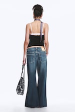 Tide Blue - Mittelblau - Loosy Lucie Low Rise Regular Flared Leg Jeans - 2