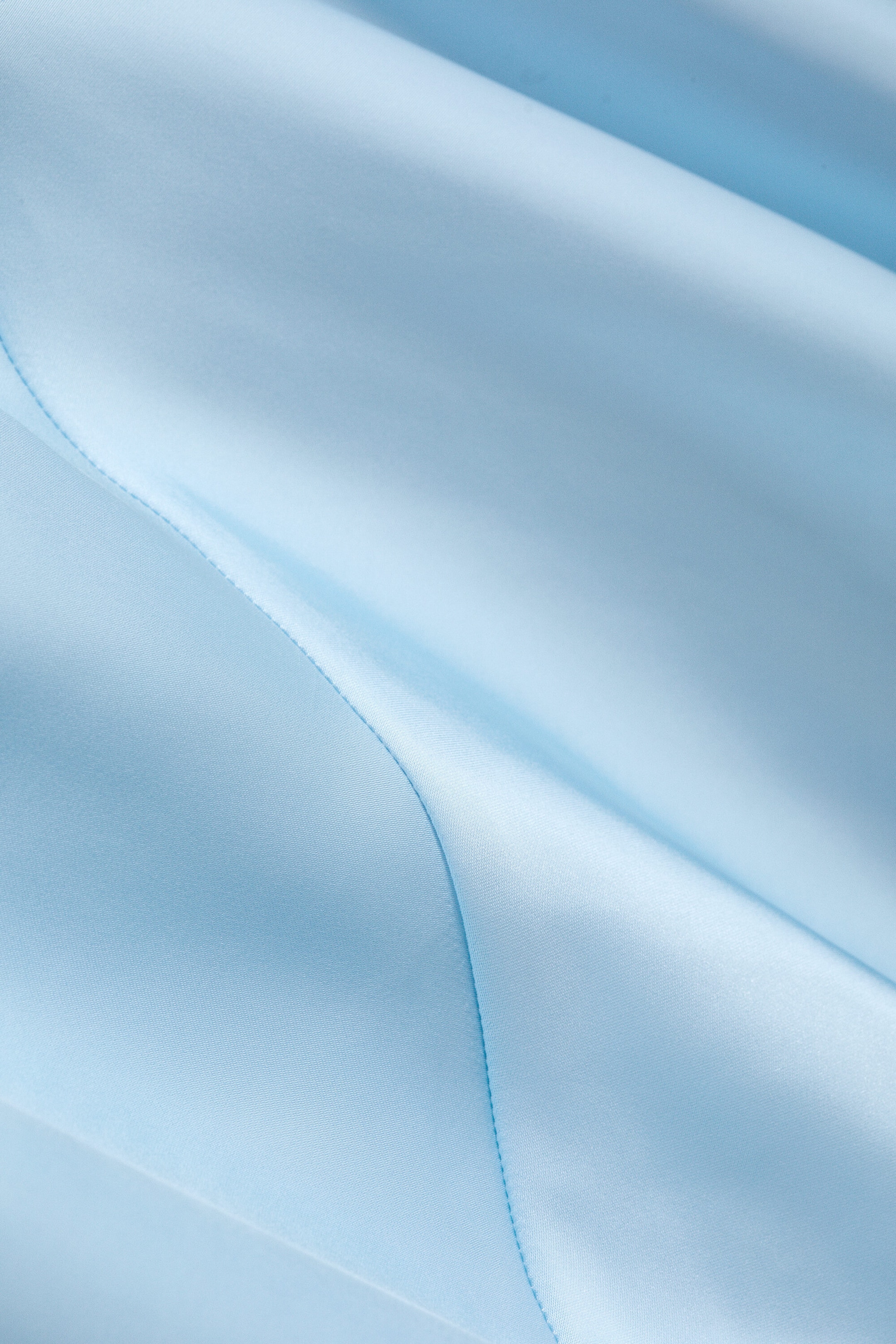 Light Blue - Asymmetrical Satin Dress - 5