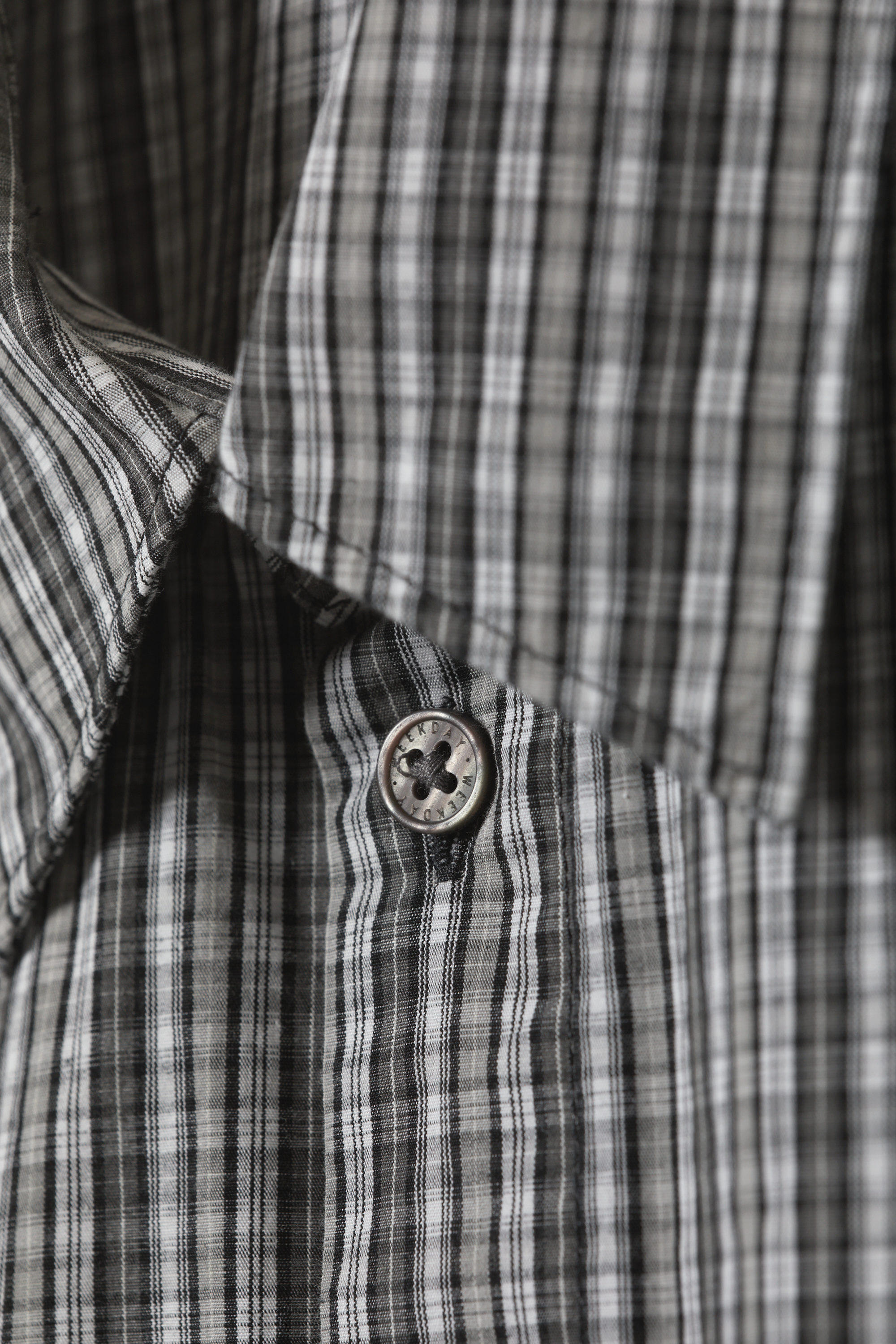 cropped short sleeve shirt - Black & White Check | Weekday WW