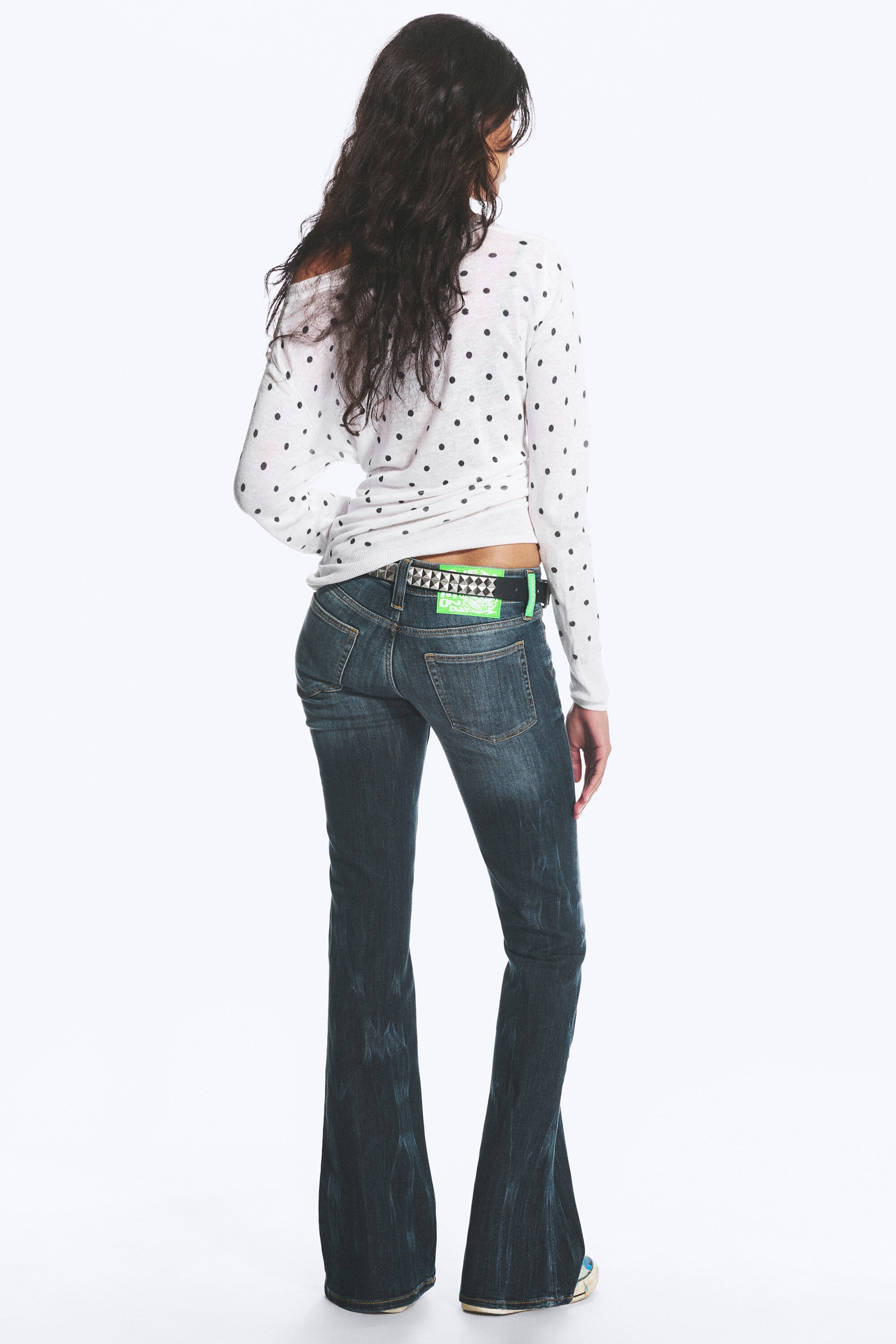 Mörkblå - Booty Bei Low Waist Skinny Bootcut Jeans - 3