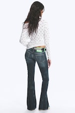 Blue Ray - Mörkblå - Booty Bei Low Waist Skinny Bootcut Jeans - 3