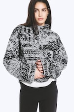 Schwarz & Grau - Boxy Jacquard-Pullover - 0