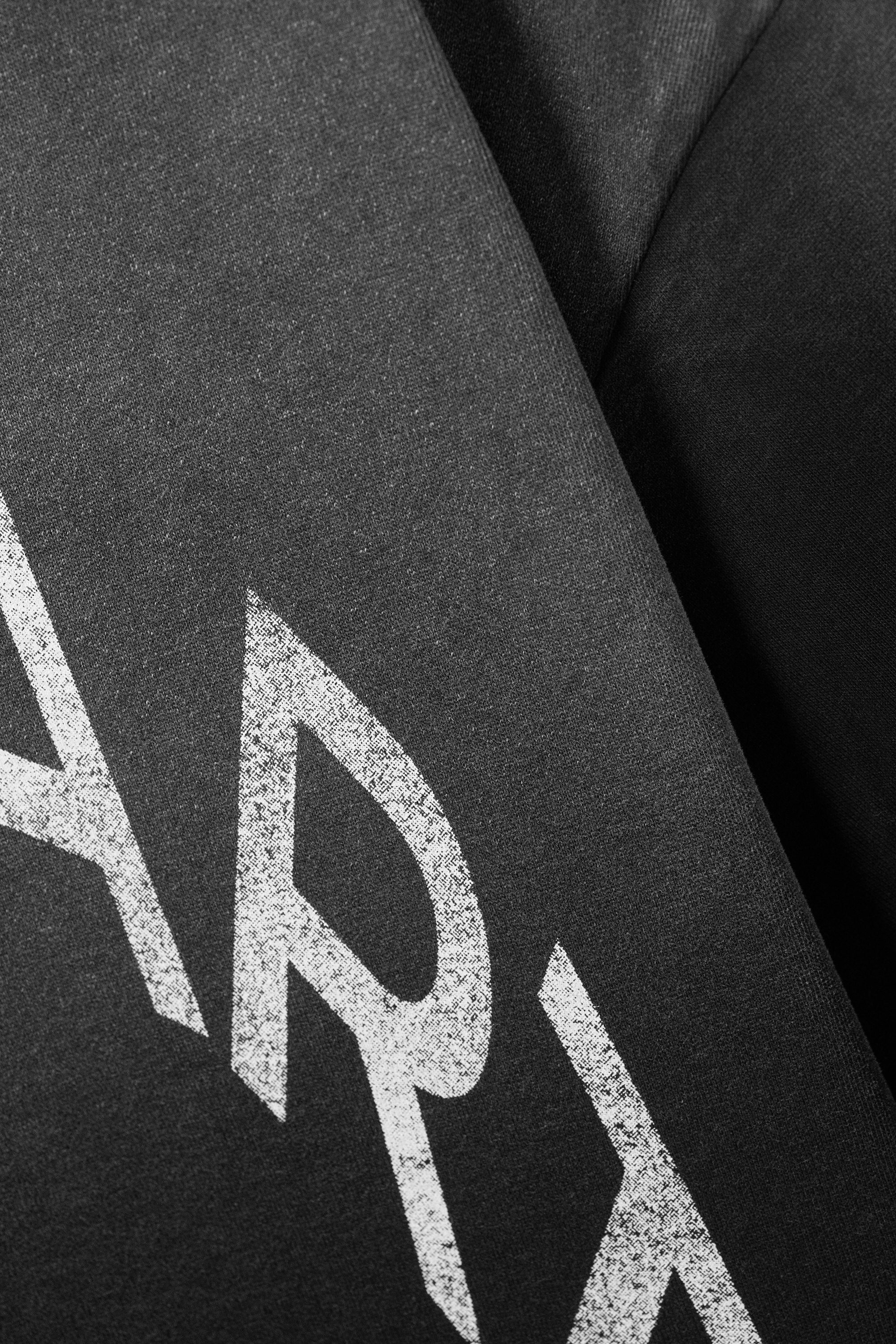 Black - Restart - Great Boxy Printed Graphic Tee - 4