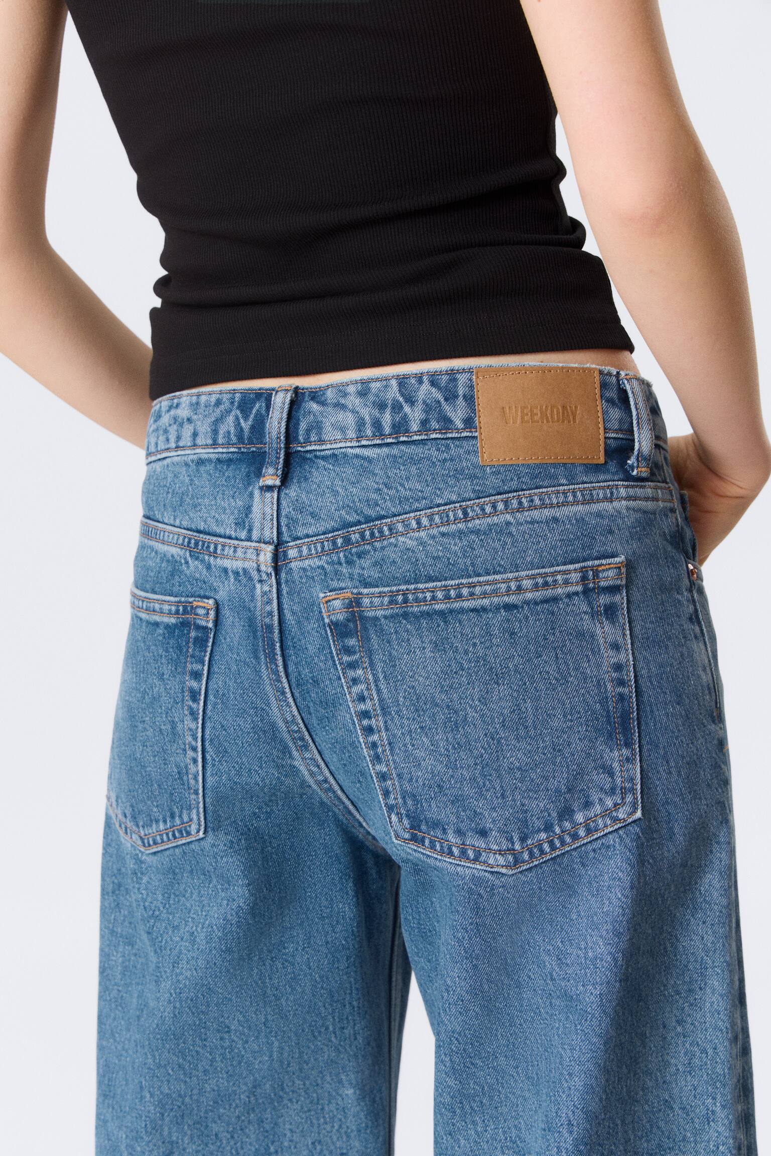 Imoo Low Rise Loose Wide Leg Jeans - 90s Blue - Middelblauw/Washed Black – Zwart/Desert Blue - Dark Blue - 6