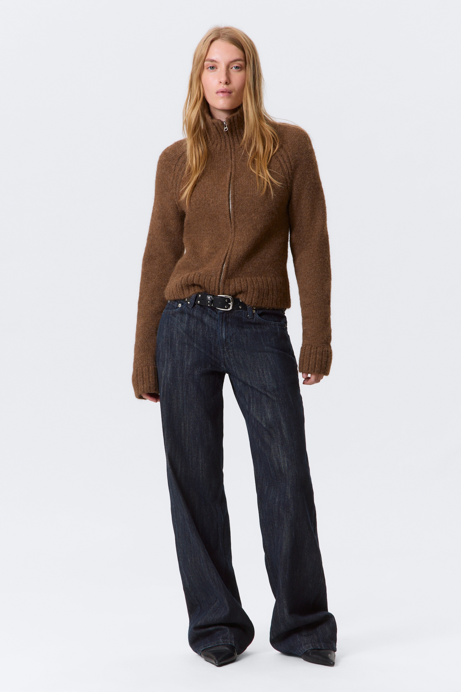 Jean ample à taille mi-haute - Bleu foncé - 1