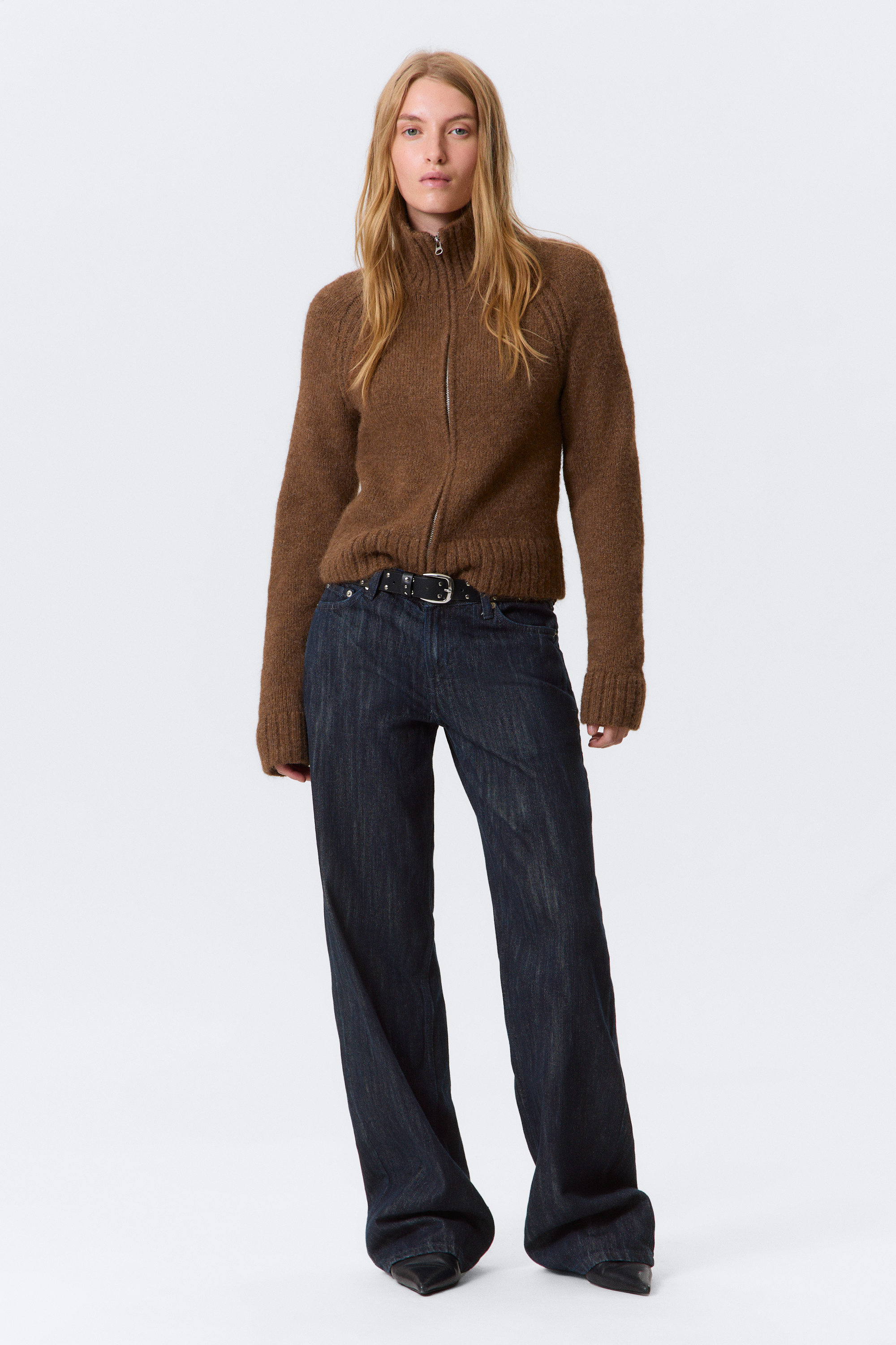 Blue Rinse - Mörkblå - Ample Low Waist Loose Wide Leg Jeans - 1