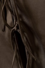 Dunkelbraun - Neckholder-Top mit Bindeband vorn - 1