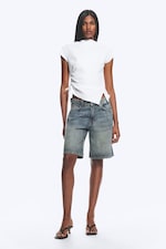 Vit - Rynkad Kortärmad Topp - 1