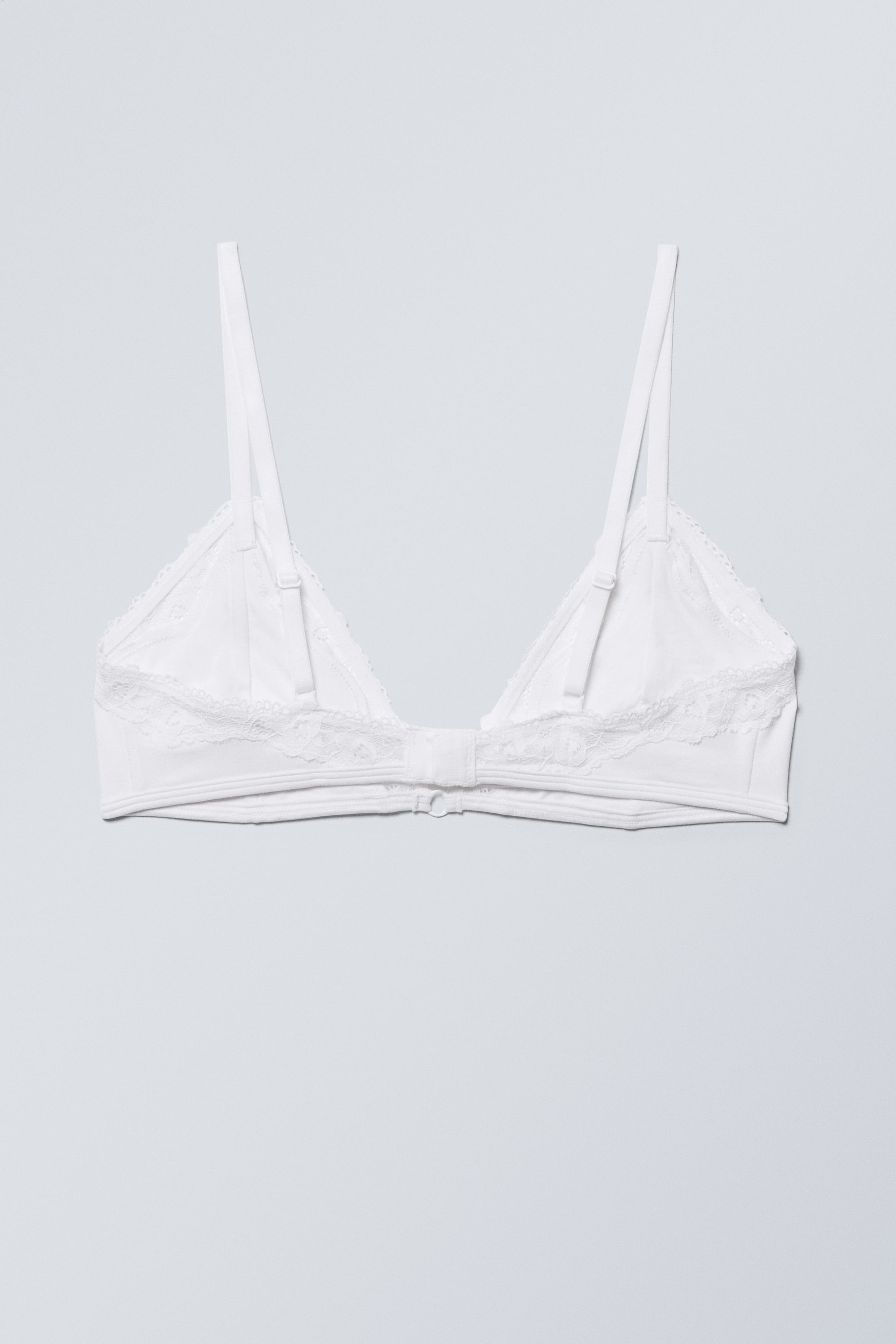 Weiß - BH mit Baumwollbesatz aus Spitze - 1