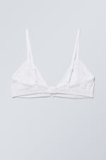 Wit - Met kant afgezette katoenen beha - 1