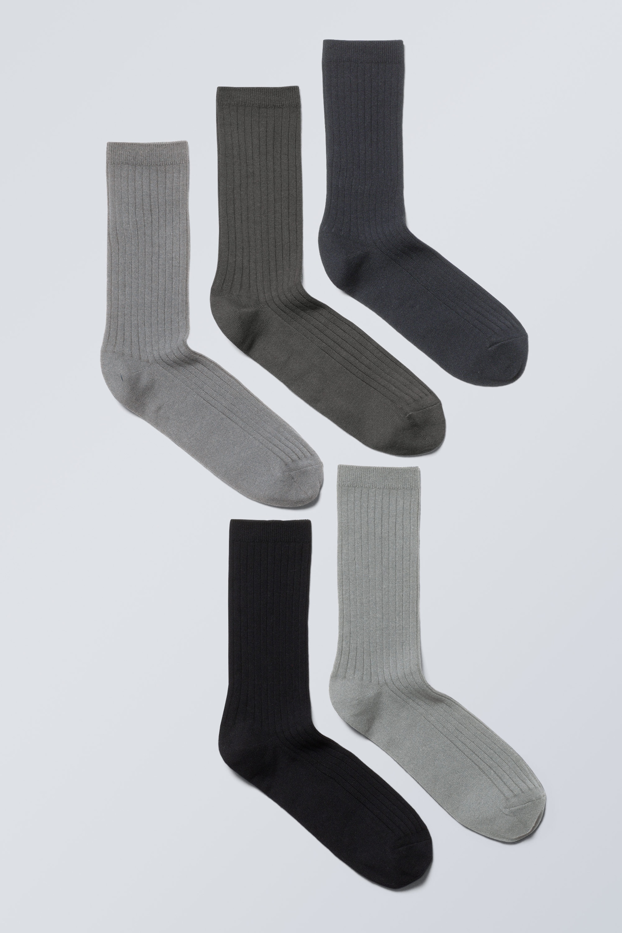 Dimgrå mix - 5-pack strumpor - 0