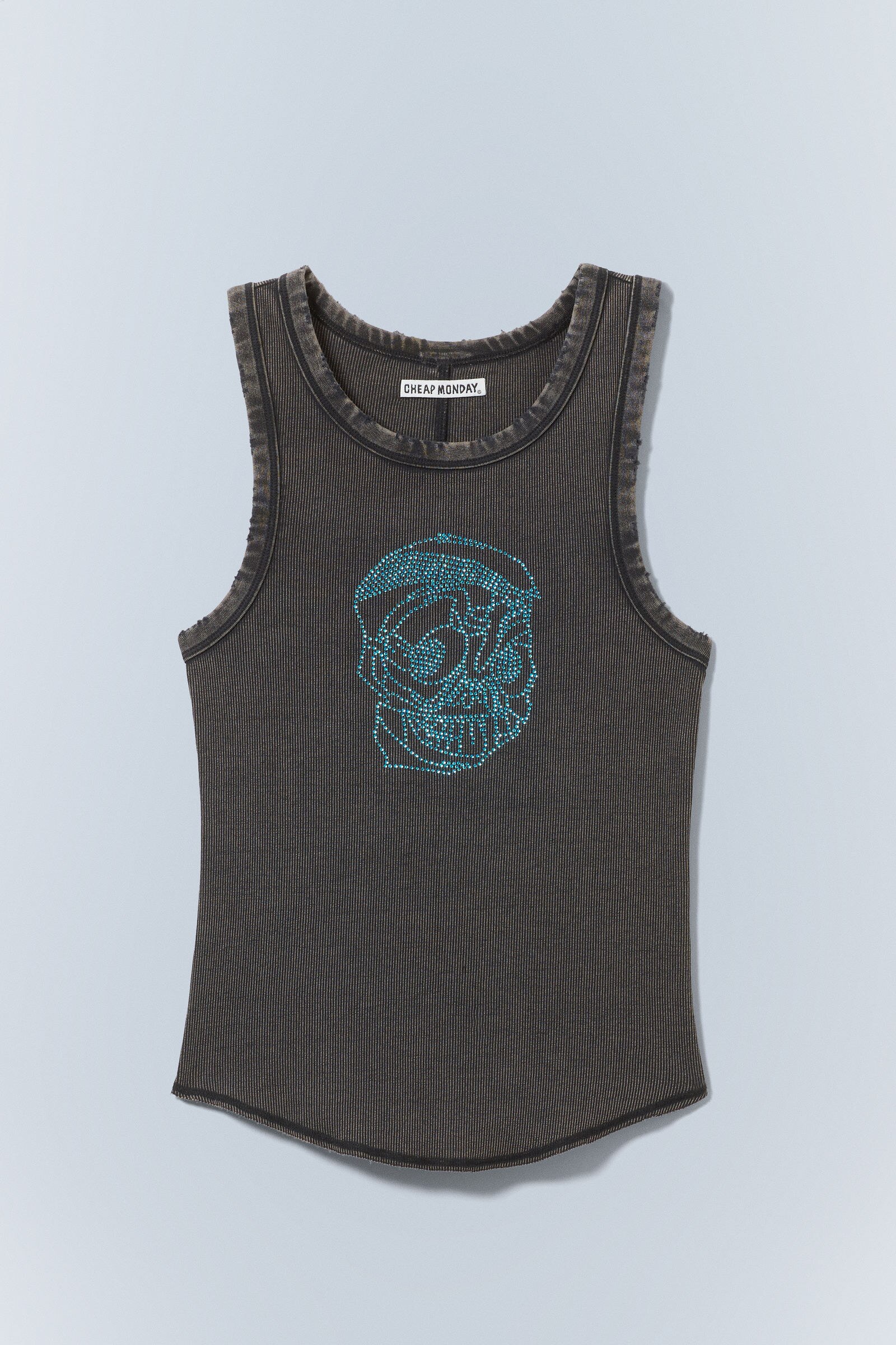 tight rhinestone mini tank top - Washed Black | Cheap Monday WW