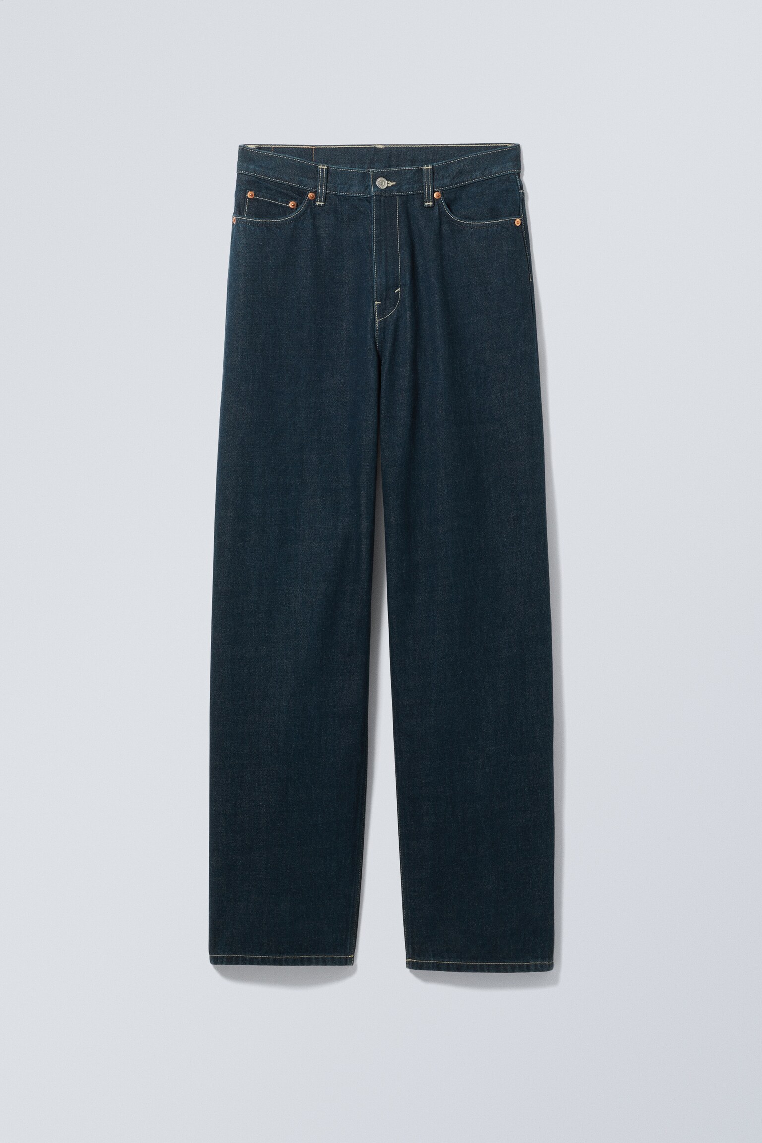 Rail Mid Rise Loose Wide Leg Jeans - Blue Rinse - Dark Blue/Deep Ocean Blue - Dark Blue/Misty Grey - Light Grey/Ink Black - Black - 1