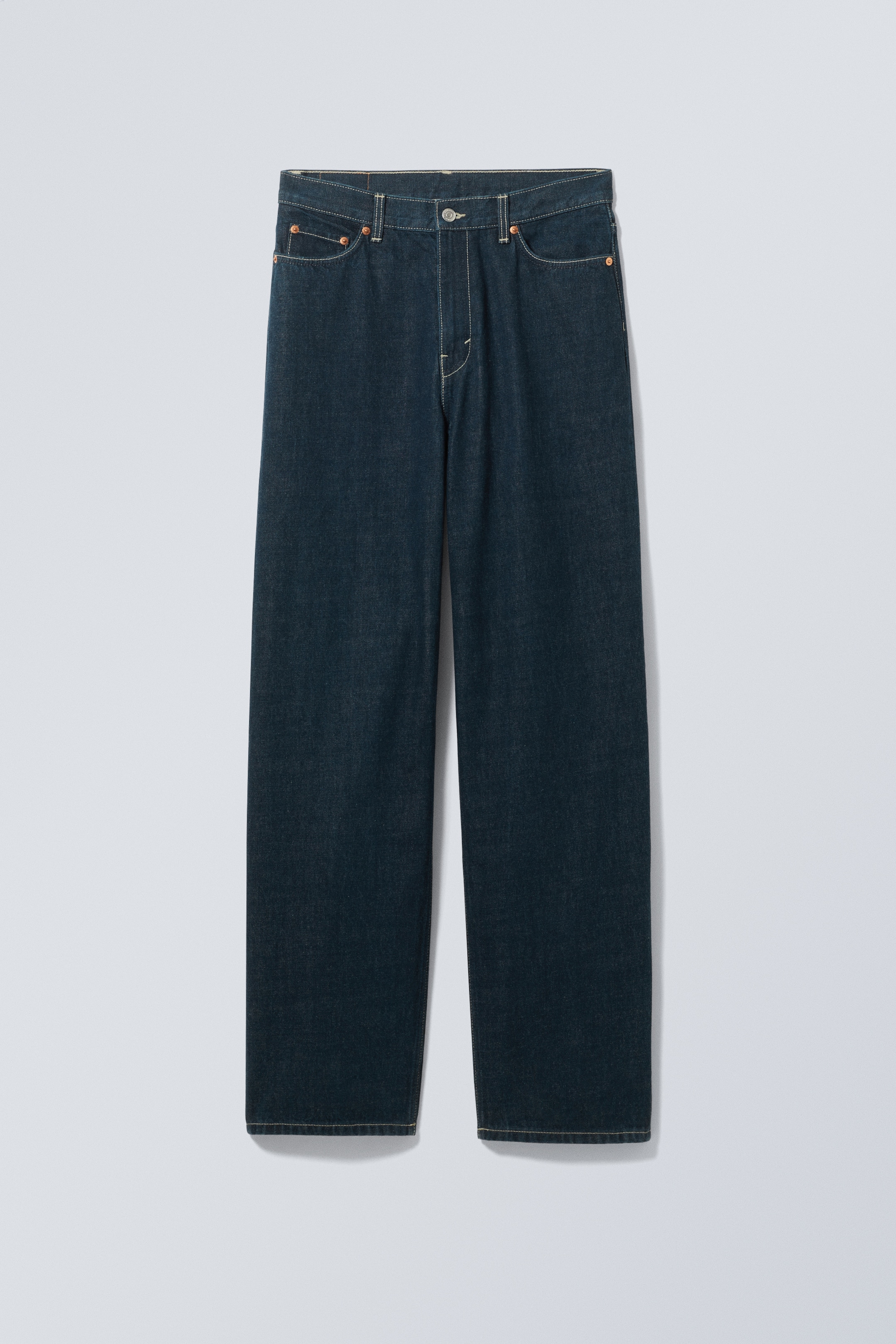 View larger image: Rail Mid Rise Loose Wide Leg Jeans - Blue Rinse - Dark Blue - Ladies | H&M GB 6