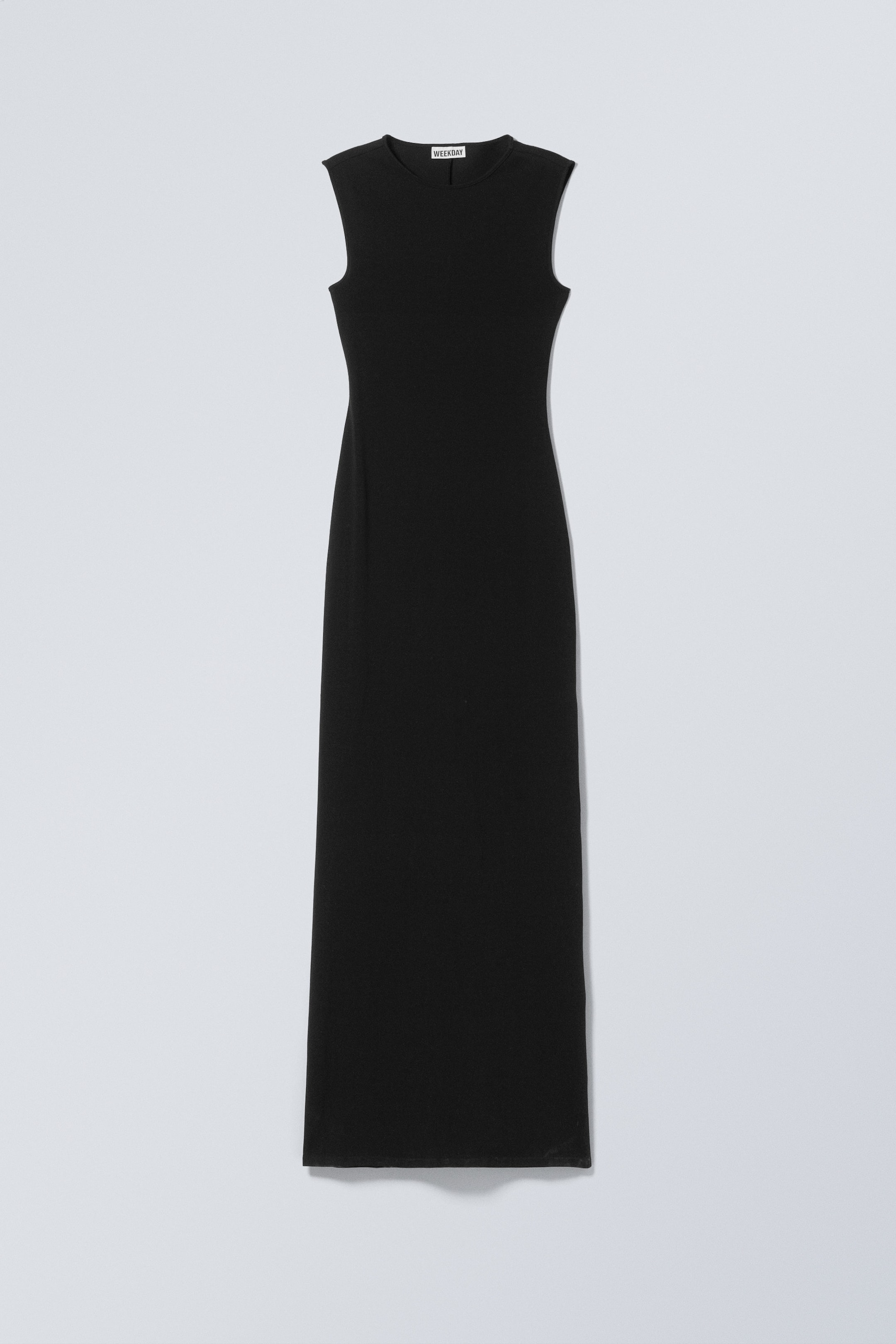 Black - Sleeveless Cotton Jersey Maxi Dress - 1