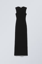 Black - Sleeveless Cotton Jersey Maxi Dress - 0