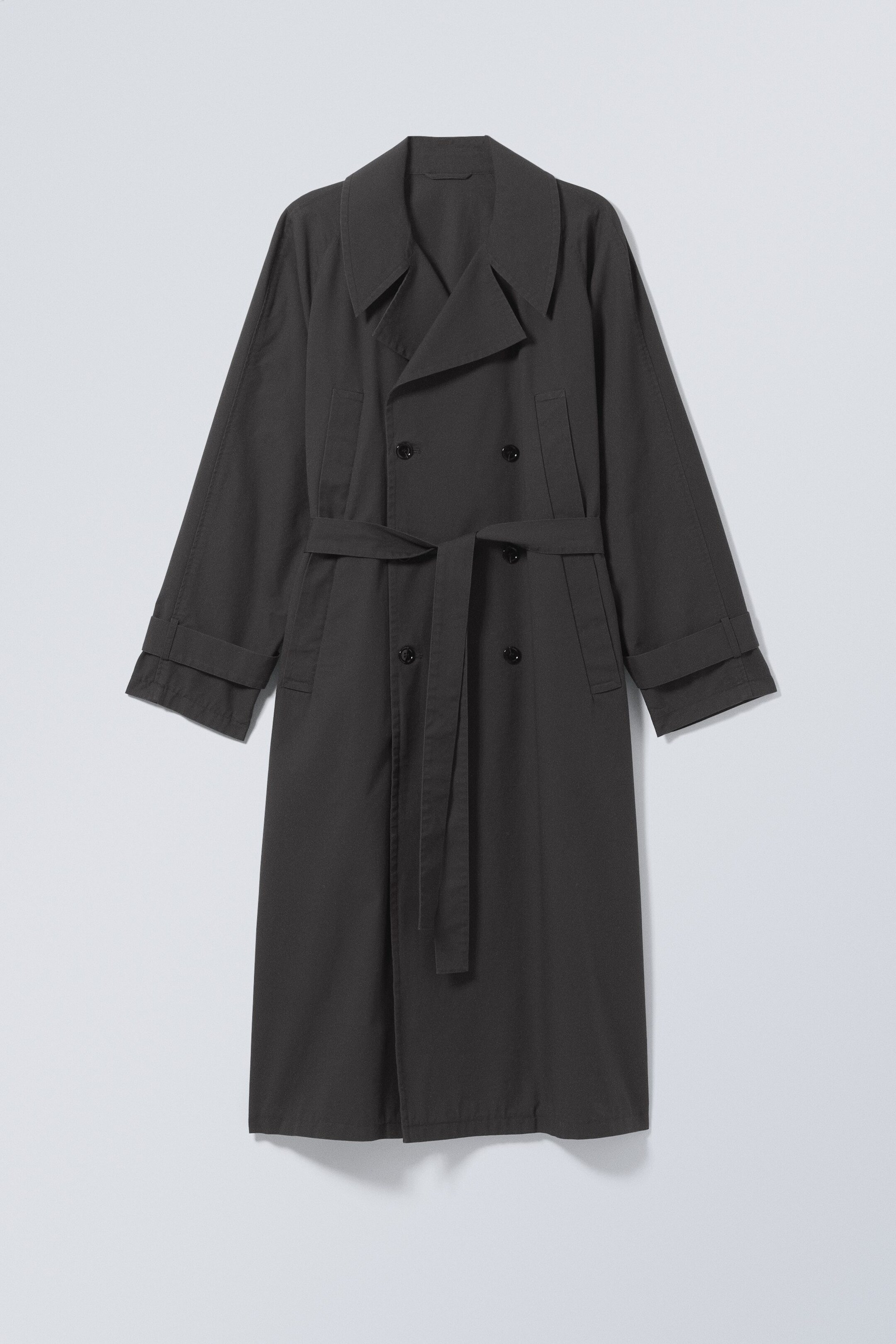 Donkergrijs - Jeremy oversized trenchcoat - 0