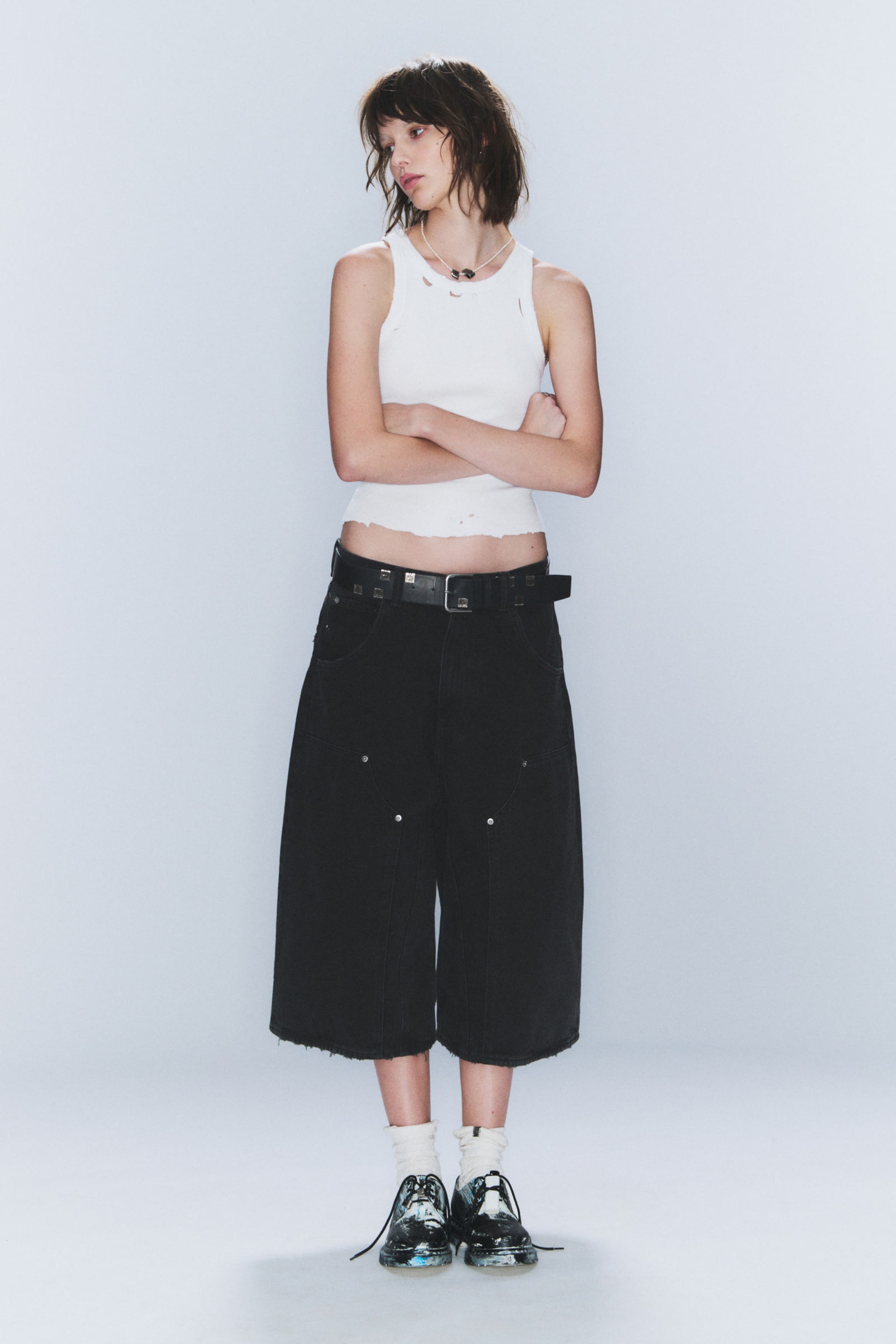 Washed Black - CM x LB Dunno Washed Black Unisex Carpenter Jorts - 2