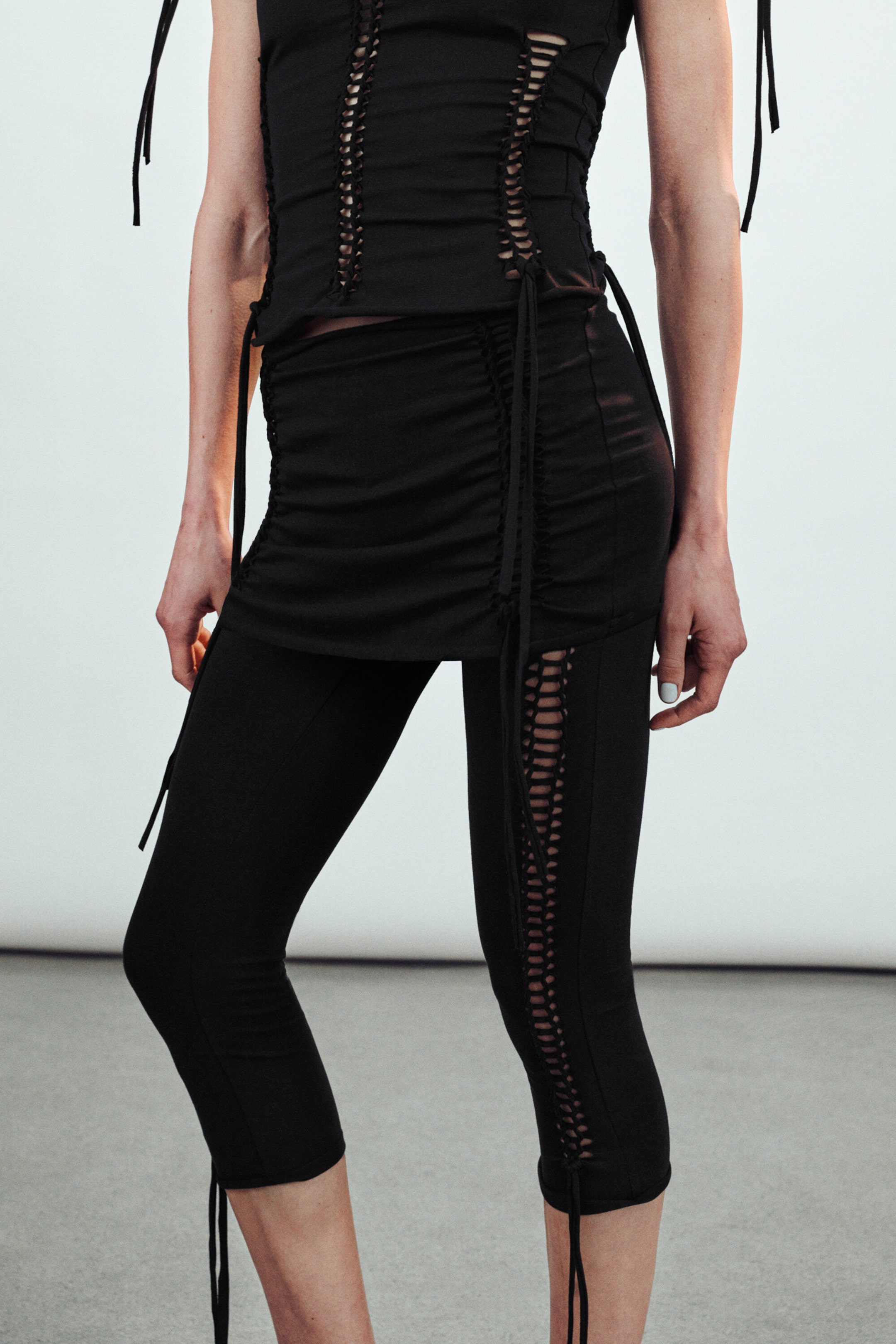 Black - Jersey Knot Trousers - 2