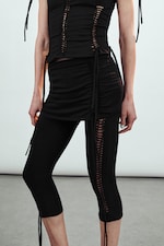 Black - Jersey Knot Trousers - 1